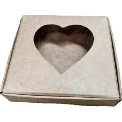 Caja Cuadrada 10x10 con Mica Corazón