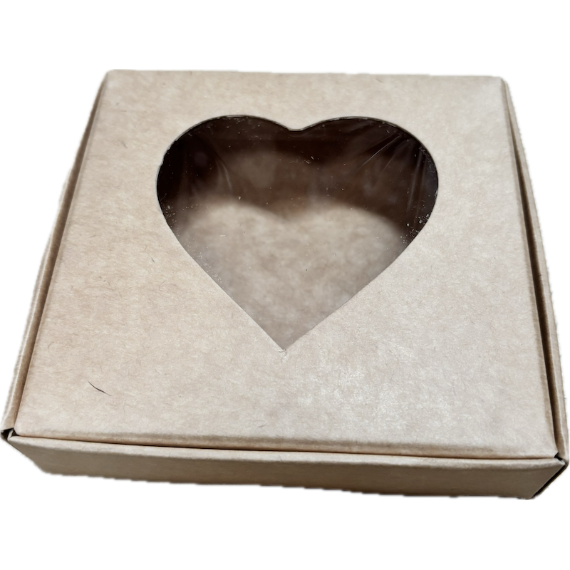 Caja Cuadrada 10x10 con Mica Corazón
