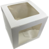 Caja Blanca Cuadrada con 2 Micas [25x25x25cm] (25 Unidades)