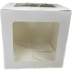 Caja Blanca Cuadrada con 2 Micas [25x25x25cm] (25 Unidades)