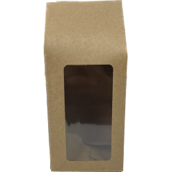 Caja Kraft Tipo Bolsa con Mica [9x9x21cm] (25 Unidades)