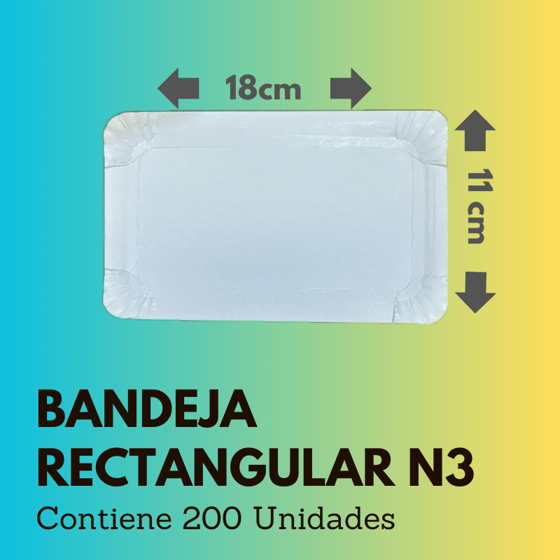 Bandeja Rectangular N3 (200 Unidades)