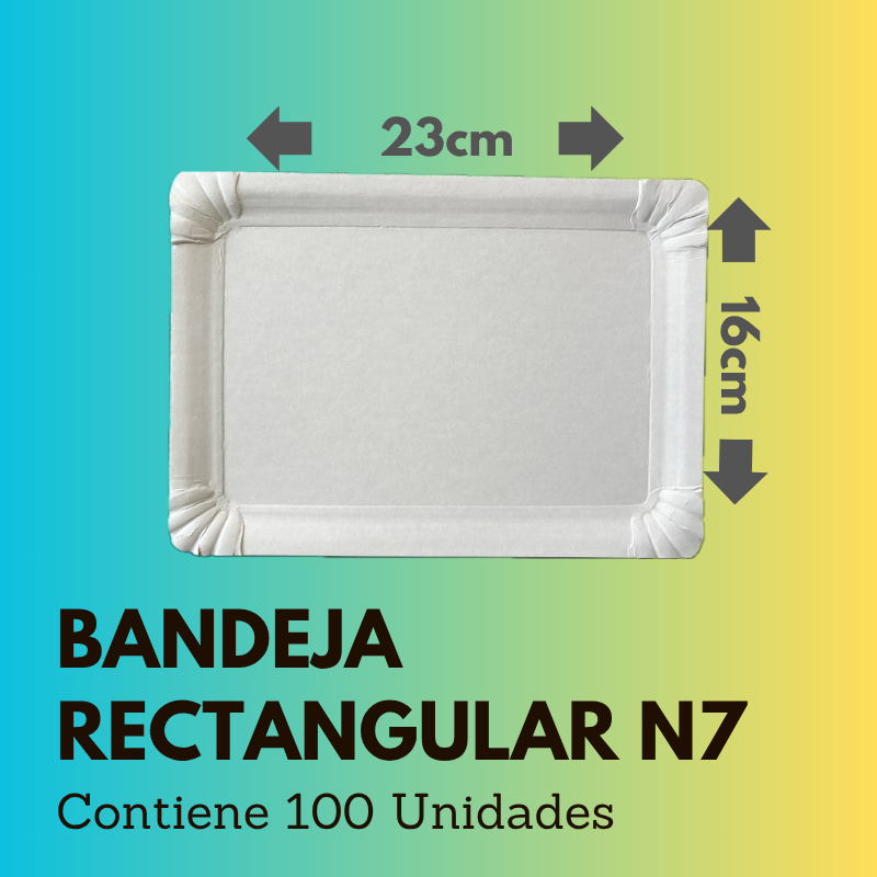 Bandeja Rectangular N7 (100 Unidades)