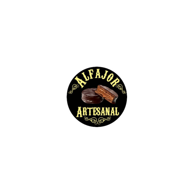 Rollo Etiqueta Alfajor Artesanal Negro