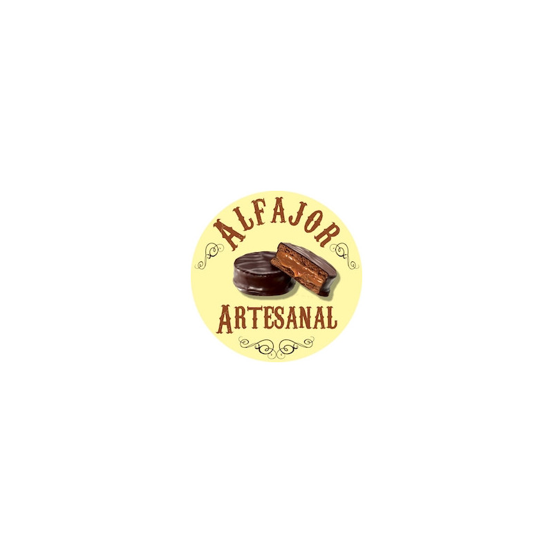 Rollo Etiqueta Alfajor Artesanal Beige
