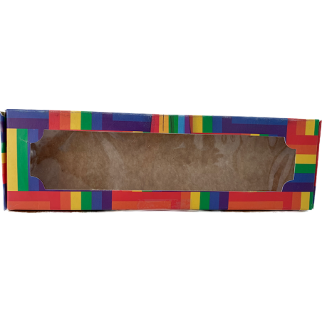 Caja Impresa 4 Alfajores Rectangular Arcoíris