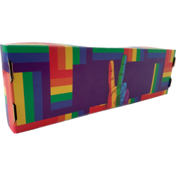 Caja Impresa 4 Alfajores Rectangular Arcoíris