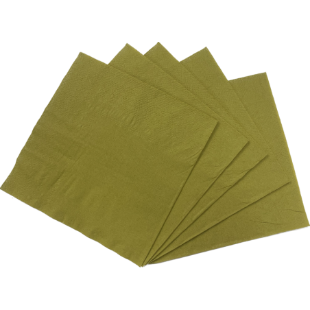 Servilleta Color Dorada 25x25cm (20 Unidades)