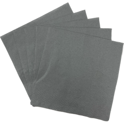 Servilleta Color Plateada 25x25cm (20 Unidades)