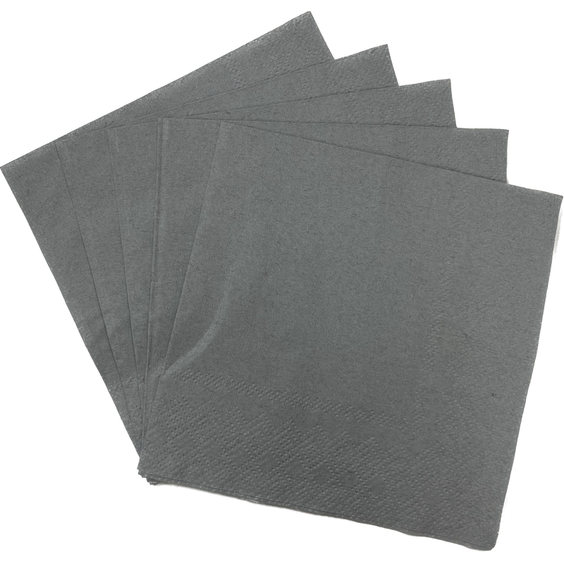 Servilleta Color Plateada 25x25cm (20 Unidades)