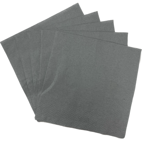 Servilleta Color Plateada 25x25cm (20 Unidades)