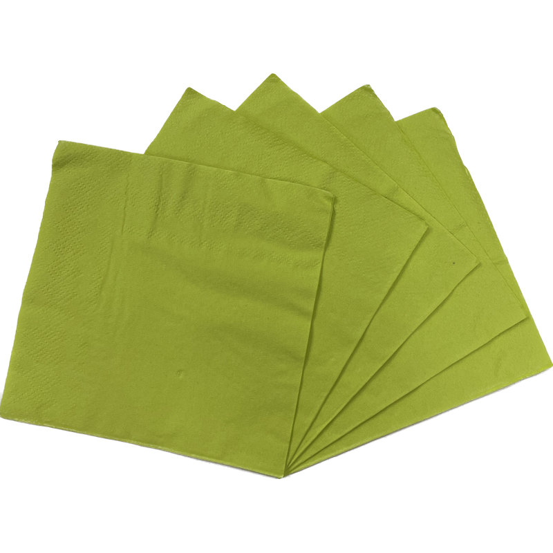 Servilleta Color Verde Lima 25x25cm (20 Unidades)