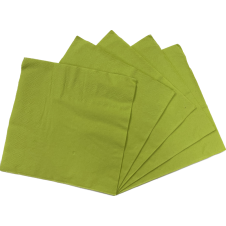 Servilleta Color Verde Lima 25x25cm (20 Unidades)