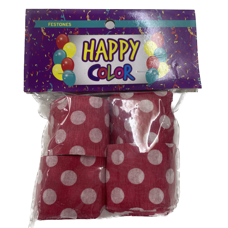 Festones con Lunares Blancos (4 Unidades)