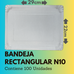 Bandeja Rectangular N10 (100 Unidades)