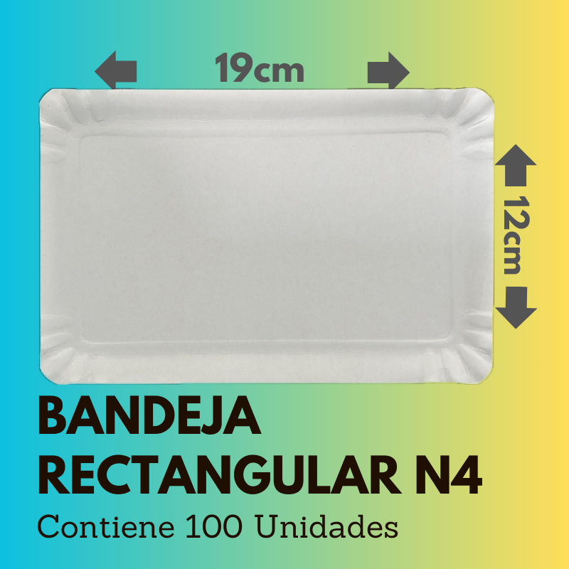 Bandeja Rectangular N4 (100 Unidades)