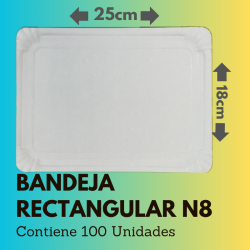 Bandeja Rectangular N8 (100 Unidades)