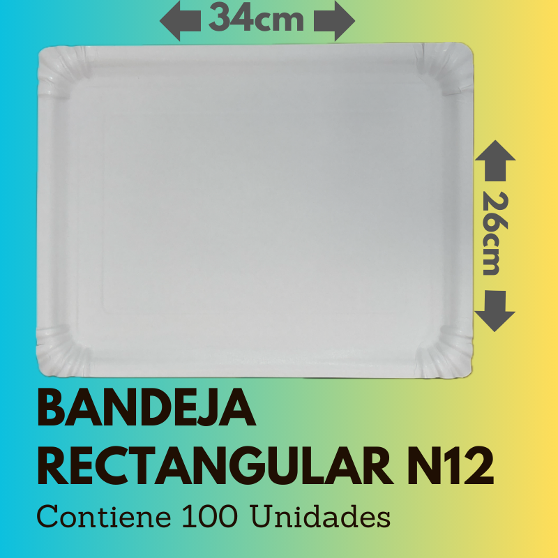 Bandeja Rectangular N12 (100 Unidades)