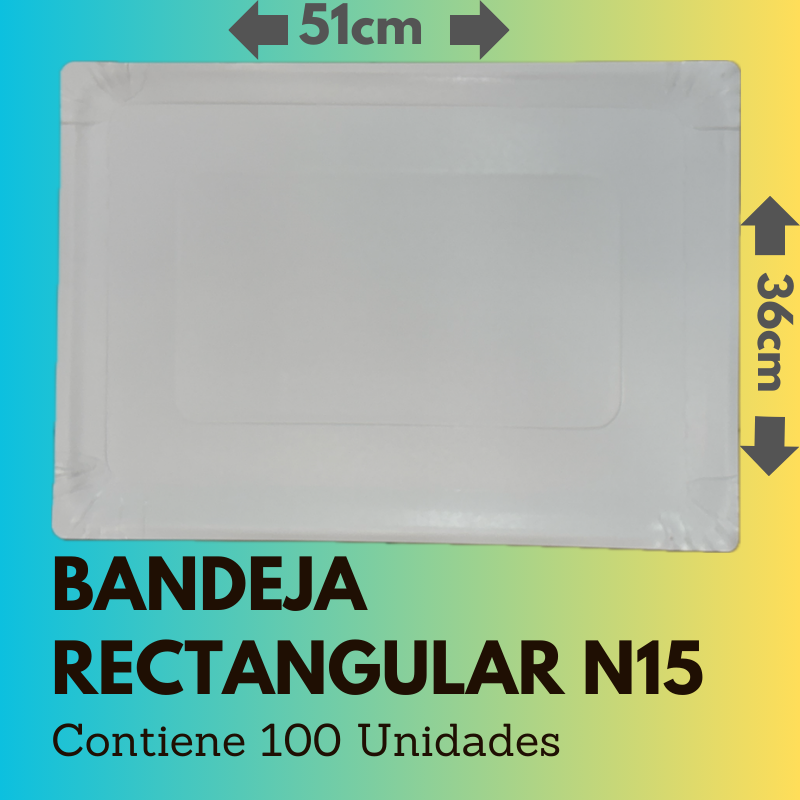 Bandeja Rectangular N15 (100 Unidades)