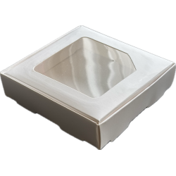Caja Blanca 10X10 con Mica Cuadrada (50 Unidades)