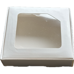 Caja Blanca 10X10 con Mica Cuadrada (50 Unidades)