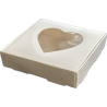 Caja Blanca 10X10 con Mica Corazón (50 Unidades)