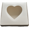 Caja Blanca 10X10 con Mica Corazón (50 Unidades)