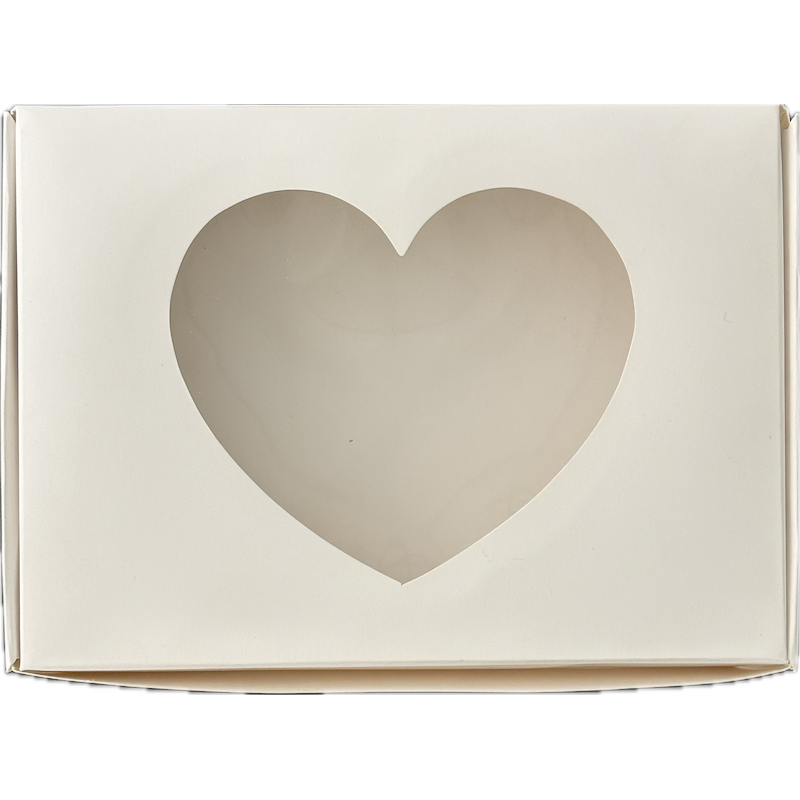 Caja Blanca 6 Alfajores c/Mica Corazón (50 Unidades)