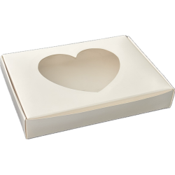 Caja Blanca 6 Alfajores c/Mica Corazón (50 Unidades)
