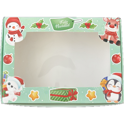 Caja Impresa 6 Alfajores Diseños Navidad