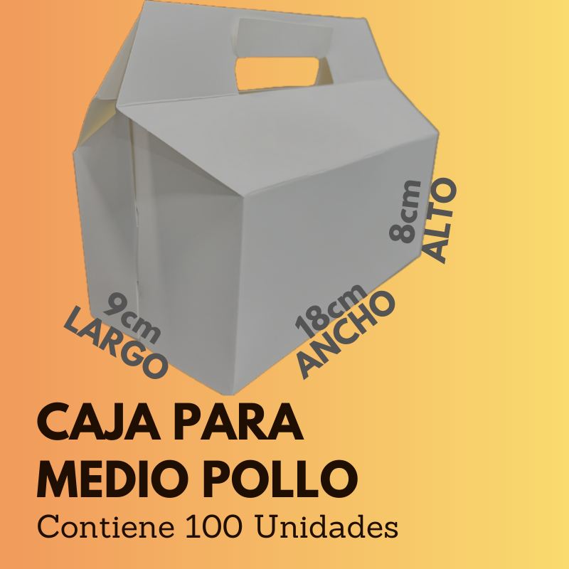 Caja Medio Pollo (100 Unidades)
